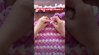 Learn how to hand knit a blanket! Super easy!!!  Full tutorial is coming soon! Subscribe for more