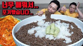 레전드급 매운맛에 처참한 메밀소바 10인분 도전 먹방 Very Spicy Buckwheat Soba Challenge for 10 People mukbang eating show