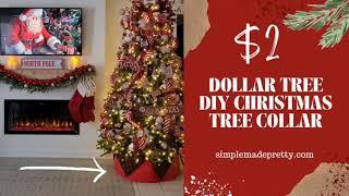 $2 Christmas Collar, DIY Christmas Tree Collar, Dollar Tree DIY Christmas Tree Decorations