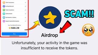 Unfortunately, your activity in the game was insufficient to receive the tokens. Major Airdrop Today