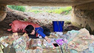 Homeless boy finds a large sum of money under a bridge#nguyễnthànhvăn