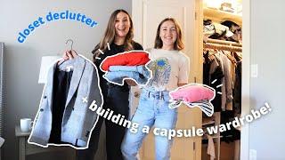 Decluttering my sister's ENTIRE closet and building her a capsule wardrobe!