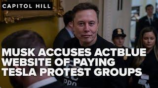 Musk accuses Dem payment site ActBlue of bankrolling Tesla protest groups