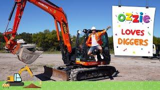 Diggers for Kids | Learn About Excavators With Ozzie For Toddlers like Blippi