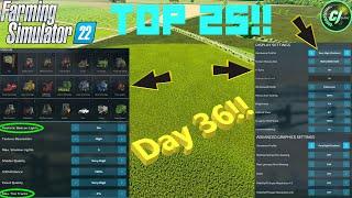 My Recommended Mods/Graphic Settings! | Beginner's Guide Day 36! | #fs22 | #cjfarms