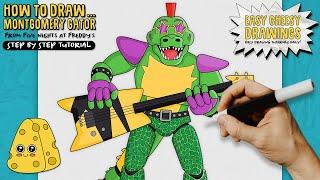 How to Draw MONTGOMERY GATOR  (Five Nights at Freddy's) | Easy Step-By-Step Drawing Tutorial