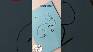 How to draw bunny using numbers and letters #drawing #art #simplestrokes #viral #simpledrawing