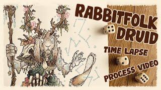 Drawing a Rabbitfolk Druid (Timelapse)