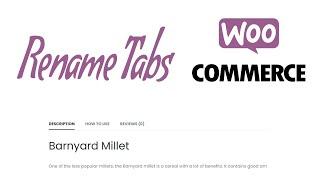 How to rename products tabs woo commerce