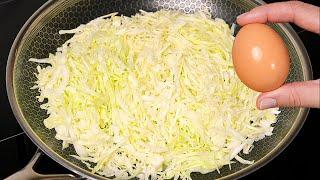 Just add eggs to cabbage! Quick breakfast in 5 minutes!