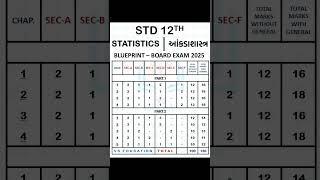 STD 12TH ( COMMERCE ) │ STATISTICS BLUEPRINT │ BOARD EXAM - 2025