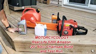 Real-Life - $200 Amazon Supmix 6210 Generic 20"  60cc Chainsaw Build and Test Run