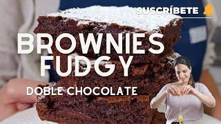 ¡BROWNIE FUDGY doble Chocolate! Todos mis tips,súper fáciles y deliciosos!- Sandra Jarufe-Pastelería