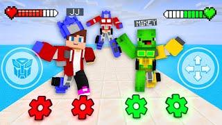 JJ and Mikey Run Away From Optimus Prime - Transformers Game - Maizen Minecraft Animation