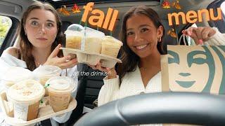 TRYING FALL STARBUCKS DRINKS *ft my bsf*