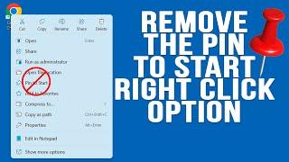 How to Remove the Pin to Start Menu Right Click Context Menu Item in Windows 11