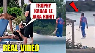 Virat Kohli's amazing reaction when Rohit Sharma alone took the trophy and went to the beach |