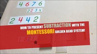 How To Present SUBTRACTION with the MONTESSORI Golden Beads! (aka Bank Game/Collective Exercises)