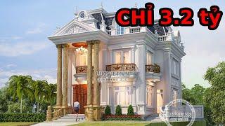 Biệt thự 2 tầng 1 tum 120m2 tân cổ điển tại Vĩnh Phúc | LV 21009 | LUXVIET