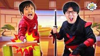 Ninja Ryan vs Sansei Daddy at the secret Dojo!