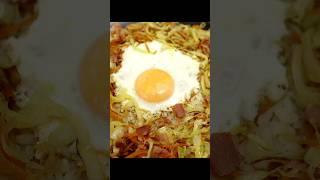 Fried cabbage with egg and rice