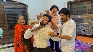 Fake drunk prank with papa and dado  || papa or Dado ny Anas Bhai ko bht mara  ||