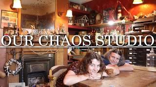 A Tour Of An Eclectic Studio/Crafting Room! Antiques, Miniatures + Dolls