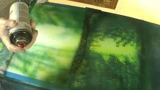Spray paint art "Green forest" by Carlos Blázquez