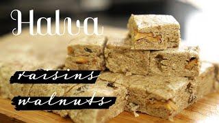 Халва подсолнечная с грецким орехом и изюмом | Sunflower halva with walnuts and raisins