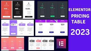 Elementor Pricing table 2023 / Elementor pricing table toggle Free / WordPress Pricing Table Widget