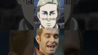 Rating aot characters with memes #shorts #memes #aot #erenyeager #rating #meme #attackontitan