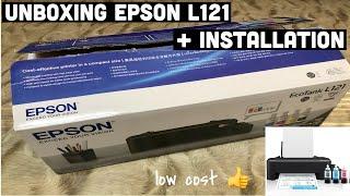 Unboxing Epson EcoTank L121 Printer + Installation | Low cost printer?