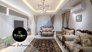 luxury triplex villa interiors at Vijayawada by rayon interiors