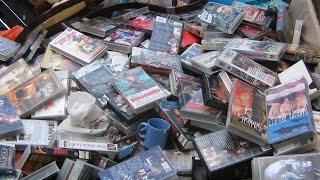 VHS Videos in a SKIP !!! must see for all collectors !!! TREASURE TROVE !!