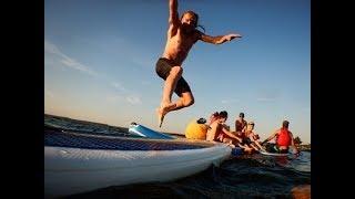 На Сап борде всей компанией) Днепр Sup Board тусовка Яхт-клуб Сич