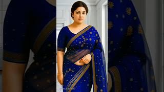 Elegant Indian Woman in Blue Saree | AI Generated Beauty Walk #shorts