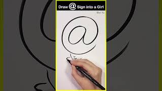 Draw @ Sign into a Girl Art Challenge #artshorts #meiyu #artchallenge