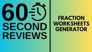 Fraction Worksheets Generator Review In 60 Seconds