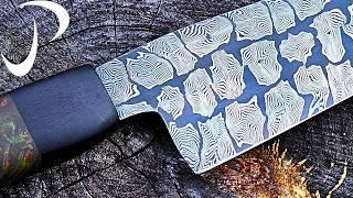 Making A Gator Skin Mosaic Damascus Chef Knife