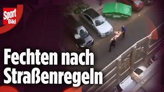 Heimlich gefilmt: „Straßen-Fechten“ mitten in Berlin | Olympia News