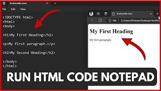 How to Run HTML Code in Notepad Windows 11/10 (Easy Guide)