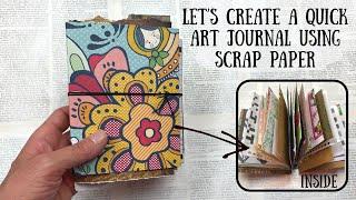 Make a quick Art Journal using paper scraps | Tutorial |  Shanouki Art 