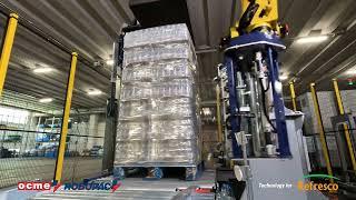 Packaging line: Leo Crater&Decrater solutions and Kratos Robotic pallet wrapping at Refresco Italia