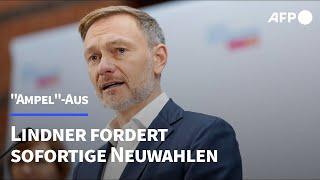 Lindner fordert sofortige Vertrauensfrage und Neuwahl | AFP