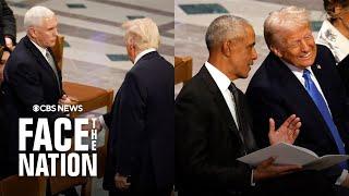 Trump shakes hands with Pence, talks with Obama at Jimmy Carter’s funeral