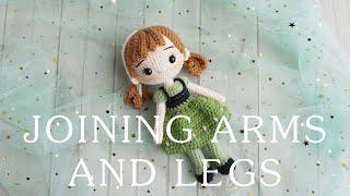 Green Frog Crochet | Joining arms and Legs Amigurumi Crochet dolls  | Cách móc nối chân và tay .