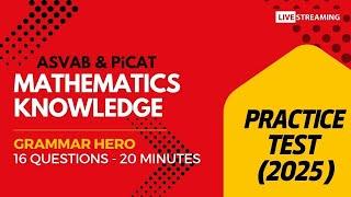 Grammar Hero's Mathematics Knowledge Practice Test for the ASVAB, PiCAT, AFOQT, & OAR #acetheasvab