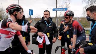 Tadej Pogacar Confronts Dylan van Baarle After Flanders Sprint Finish