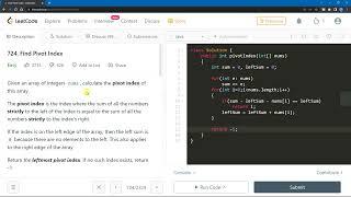 Leet Code Array 724. Find Pivot Index | Array | DSA Sheet | Cyber Ocean Academy