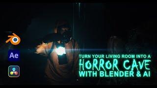 Turn your Living Room into a Horror Cave with Blender and AI  #blender #ai  #aftereffects